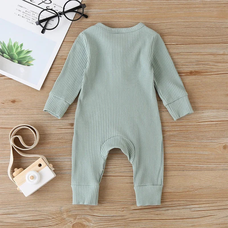 CozyNest – Autumn Cotton Romper for Newborns